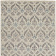 5' X 8' Gray and Ivory Wool Floral Hand Knotted Area Rug