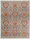 12' X 15' Orange And Gray Wool Floral Hand Knotted Stain Resistant Area Rug