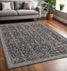 5' X 8' Blue Gray And Charcoal Wool Floral Hand Tufted Area Rug