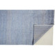 12' X 15' Blue and Ivory Wool Striped Shag Hand Knotted Area Rug