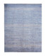 2' X 3' Blue and Silver Wool Striped Hand Knotted Area Rug