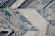 8' X 10' Ivory Blue And Gray Chevron Power Loom Distressed Area Rug