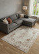 10' X 13' Gray Ivory And Burnt Orange Oriental Distressed Area Rug With Fringe
