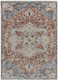 12' X 15' Burnt Orange Ivory And Blue Floral Area Rug With Fringe
