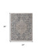2' X 3' Blue and Ivory Floral Power Loom Area Rug