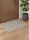 2' X 3' Tan Taupe And Ivory Geometric Power Loom Stain Resistant Area Rug