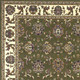 7' Green And Ivory Floral Octagon Rug