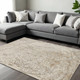 12' X 15' Gray Ivory And Tan Abstract Area Rug