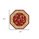 7' Red And Beige Floral Vines Octagon Rug