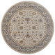 8' Tan Ivory And Gray Oriental Distressed Round Rug