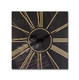 Set of Two Black And Gold Wood Analog Square Cinema Wall Clocks