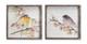 Set of Two Brown Bird Wood Square Framed Art