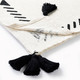 50" X 60" Black and White Woven Cotton Geometric Throw Blanket with Tassels