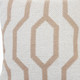 20" X 20" White And Tan 100% Cotton Geometric Zippered Pillow