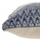 20" X 20" Blue And Ivory 100% Cotton Chevron Zippered Pillow