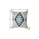 20" X 20" Blue And Cream 100% Cotton Geometric Zippered Pillow