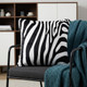 20" Black And White Fabric Forest Animals Throw Pillow