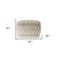18" Beige Geometric Pouf Ottoman