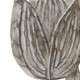 Set of Three Gray Cement And Polyresin Flowers Tabletop Sculpture