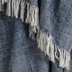 50" X 60" Navy Blue And White Chevron Cotton Throw Blanket with Fringe