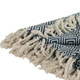 50" X 60" Navy Blue Cotton Woven Geometric Throw Blanket with Fringe