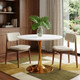 36" White And Gold Metal Dining Table