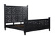 Carved Solid Wood King Black Bed