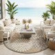 10' Gray and Ivory Indoor Outdoor Area Rug