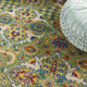 4' X 6' Green Floral Power Loom Area Rug