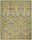 9' X 12' Green Floral Power Loom Area Rug