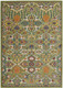 6' X 9' Green Floral Power Loom Area Rug