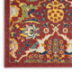 8' Red Floral Power Loom Runner Rug