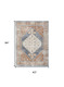 5' X 7' Denim Blue Oriental Power Loom Distressed Washable Area Rug
