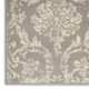6' X 9' Gray and Ivory Damask Power Loom Distressed Area Rug
