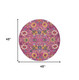 4' Pink Round Floral Power Loom Area Rug