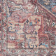 8' Red Floral Power Loom Distressed Washable Runner Rug