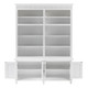 87" Antiqued White Solid Wood Four Door Pantry Or Storage Closet