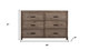 60" Gray Solid Wood Six Drawer Double Dresser