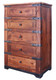 36" Natural Solid Wood Five Drawer Dresser