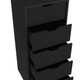 18" Black Five Drawer Standard Chest