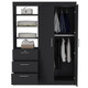 59" Black Wood Three Drawer Dresser