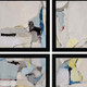 Set of Six Modern Abstract Black Floater Frame Print Wall Art