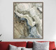 Stone Modern Abstract Champagne Gold Floater Frame Print Wall Art