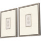 Set Of Two Portrait Intaglio II Silver Framed Print Wall Art