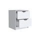 19" White Wood Two Drawer Nightstand