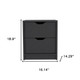 19" Black Wood Two Drawer Nightstand