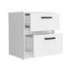 19" White Wood Two Drawer Nightstand