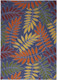 5' X 7' Orange Green And Blue Indoor Outdoor Area Rug
