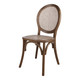 Set of Two Brown Solid Wood and Rattan King Louis Back Dining Arm Chairs