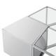 Set of Three 37" Clear And Silver Glass  Stainless Steel Square Mirrored Bunching Coffee Tables